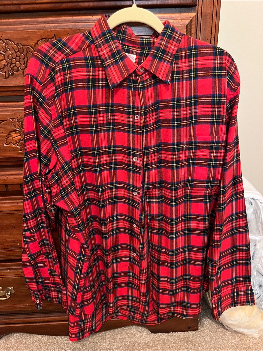 Brooks Red and Black Plaid Button-Down Shirt